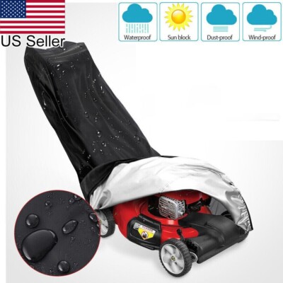 Lawn Mower Cover Waterproof Weather UV Protector For Push Mowers Universal Fit