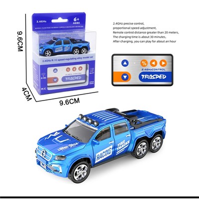 Mini Rc Drift Car, 1/64 Scale Alloy Truck, Remote Control 4x4 Off-Road Vehicle
