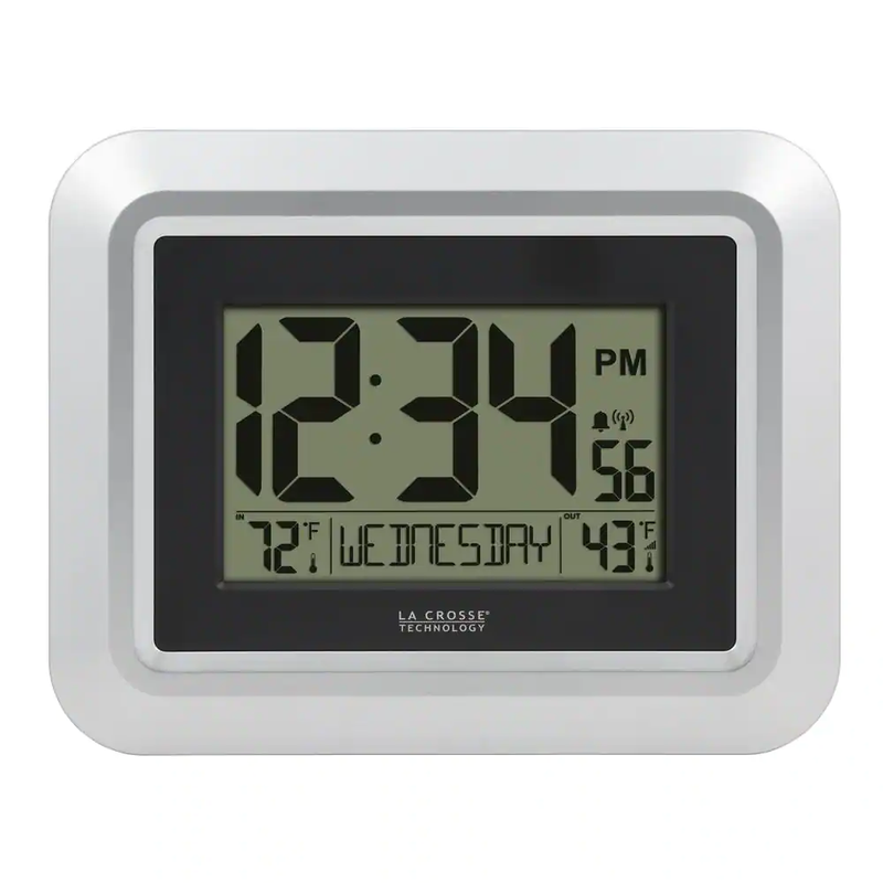 La Crosse Technology Atomic Digital Wall Clock Outdoor Weather-Resistant Sensor