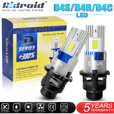 2X D4S D4R LED Headlight Bulb Replace HID Xenon Super White 6000K Conversion Kit