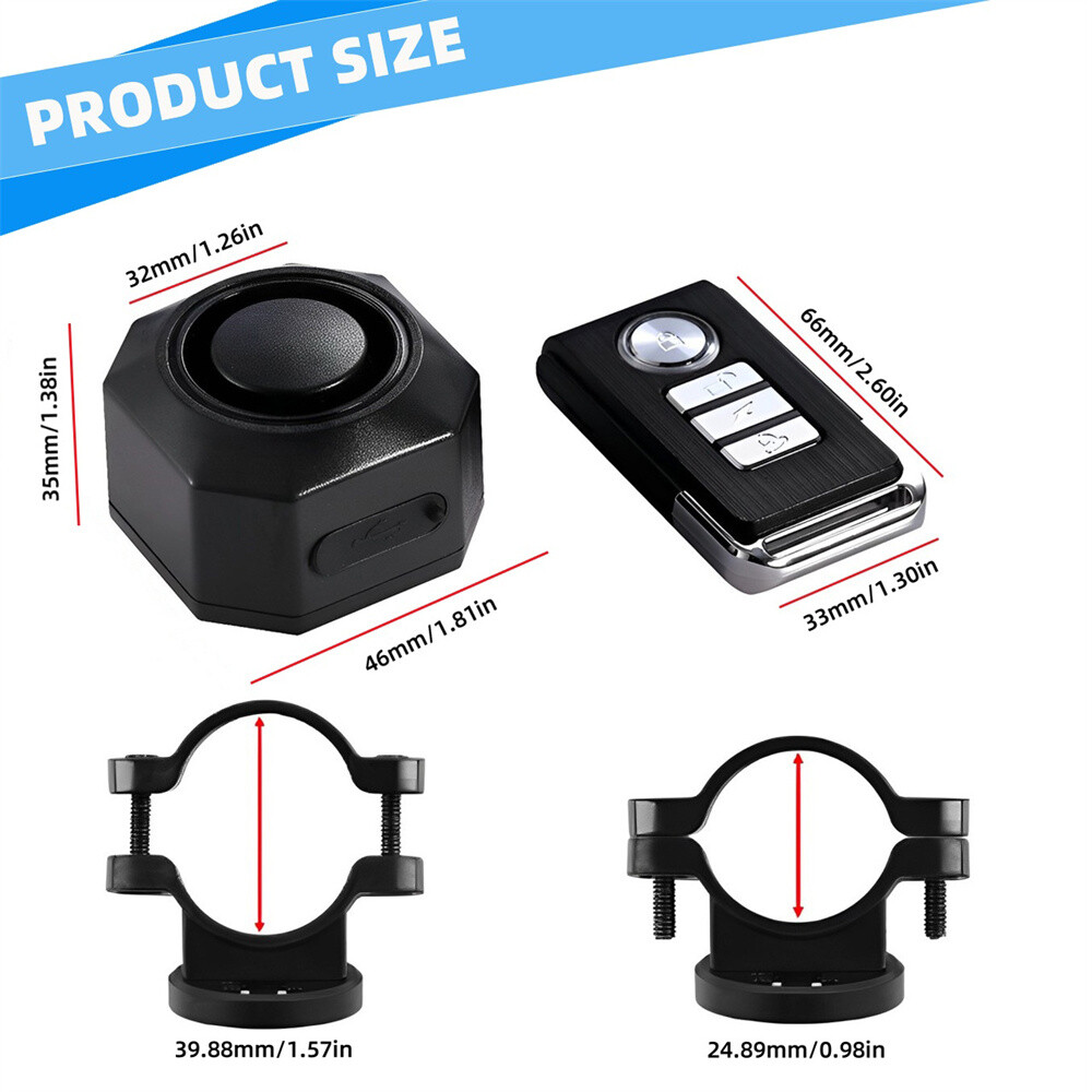 USB Charging Bike Anti Theft Alarm with Remote Vibration Sensor Security System