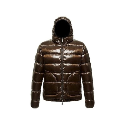 Pre-owned Centogrammi Reversible Hooded Down Jacket In Brown And Black