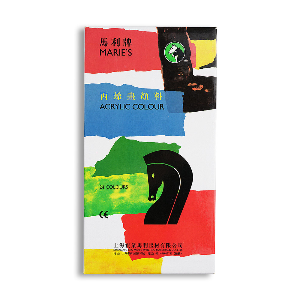 24 Vibrant Color Set Acrylic Paint-12ml Tube-Non Toxic Formula-Kids, Beginners,