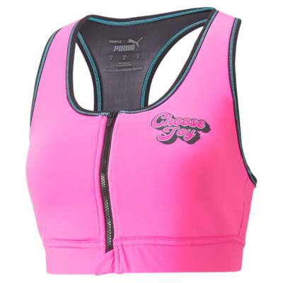 Puma Bfb X Front Zip Sports Bra Womens Size L Casual 52263094