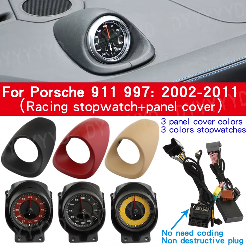 For Porsche 911 Carrera GTS 4 MT 997 Stopwatch clock Targa 4S Turbo Cabriolet Sp
