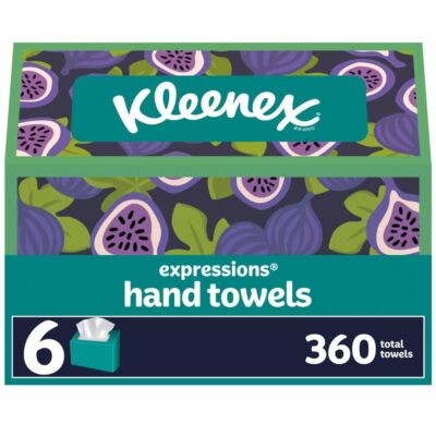 Expressions Disposable Paper Hand Towels, 6 Boxes, 60 Towels per Box (360 Tot...
