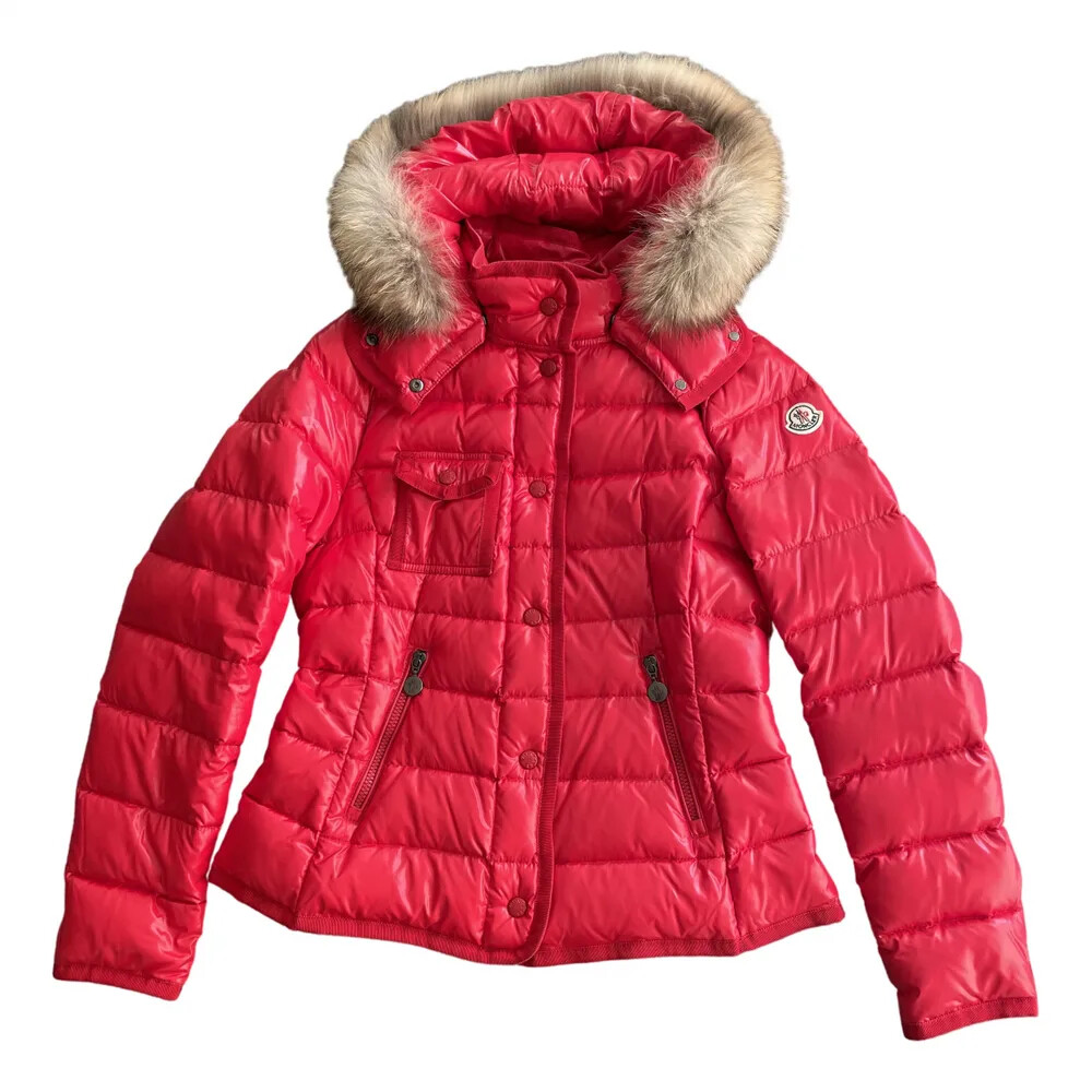 MONCLER Fellkapuzenjacke Mantel Rot RN 116347 Gr: 3 | eBay