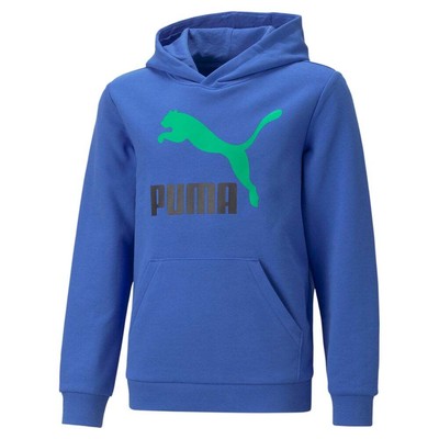 Пуловер с капюшоном и логотипом Puma Classics, молодежная повседневная спортивная верхняя одежда для мальчиков размера XS