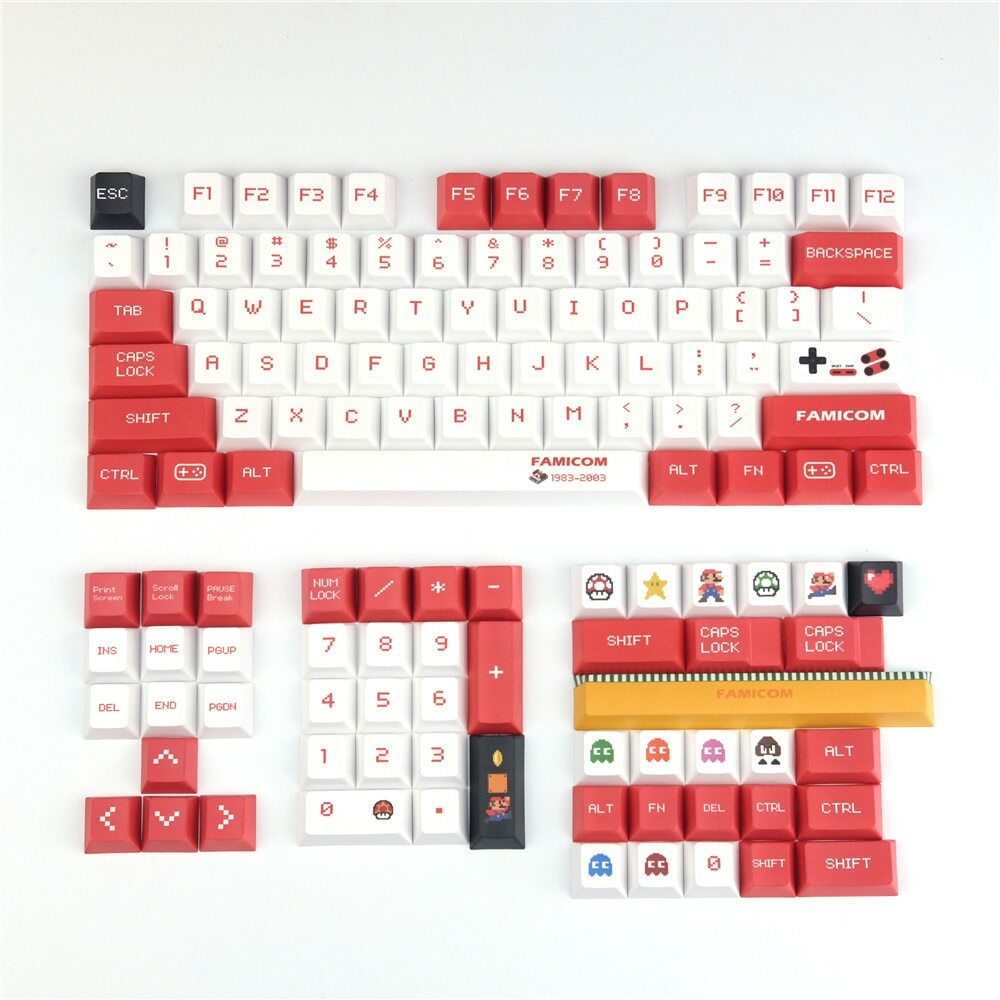 Retro Gaming Custom Keycap Set PBT Dye Sublimation Cherry Profile Double Shot