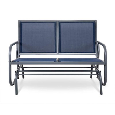 Nuu Garden Outdoor Sling Glider 47.4''x29.9''x34'' Powder-Coated Steel Frame Blue