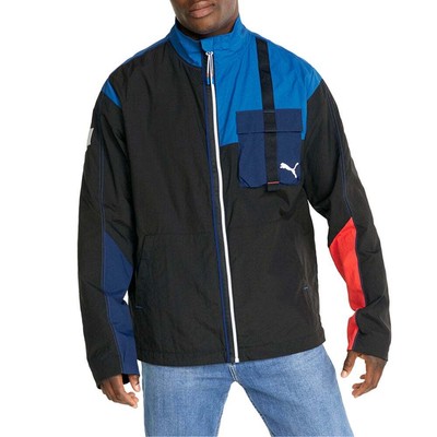 

Puma Bmw Mms Statement Woven Full Zip Jacket Mens Black Casual Athletic Outerwea, Черный, Puma Bmw Mms Statement Woven Full Zip Jacket