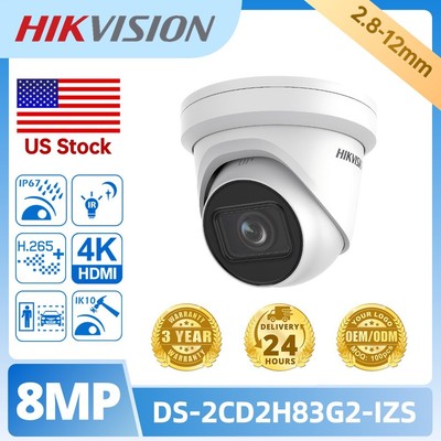 Hik DS-2CD2H83G2-IZS 2.8-12mm 8MP AcuSense Turret Camera Audio and Alarm H.265+