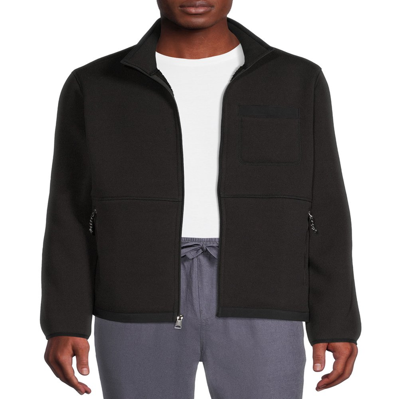 Sweater Fleece Polyester Jacket, Machine Washable, Stand Collar Front Zipper