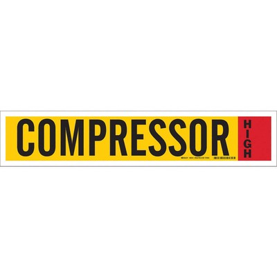 BRADY 90341 Ammonia Pipe Mrkrs,Compressor High,4in H 20RY11