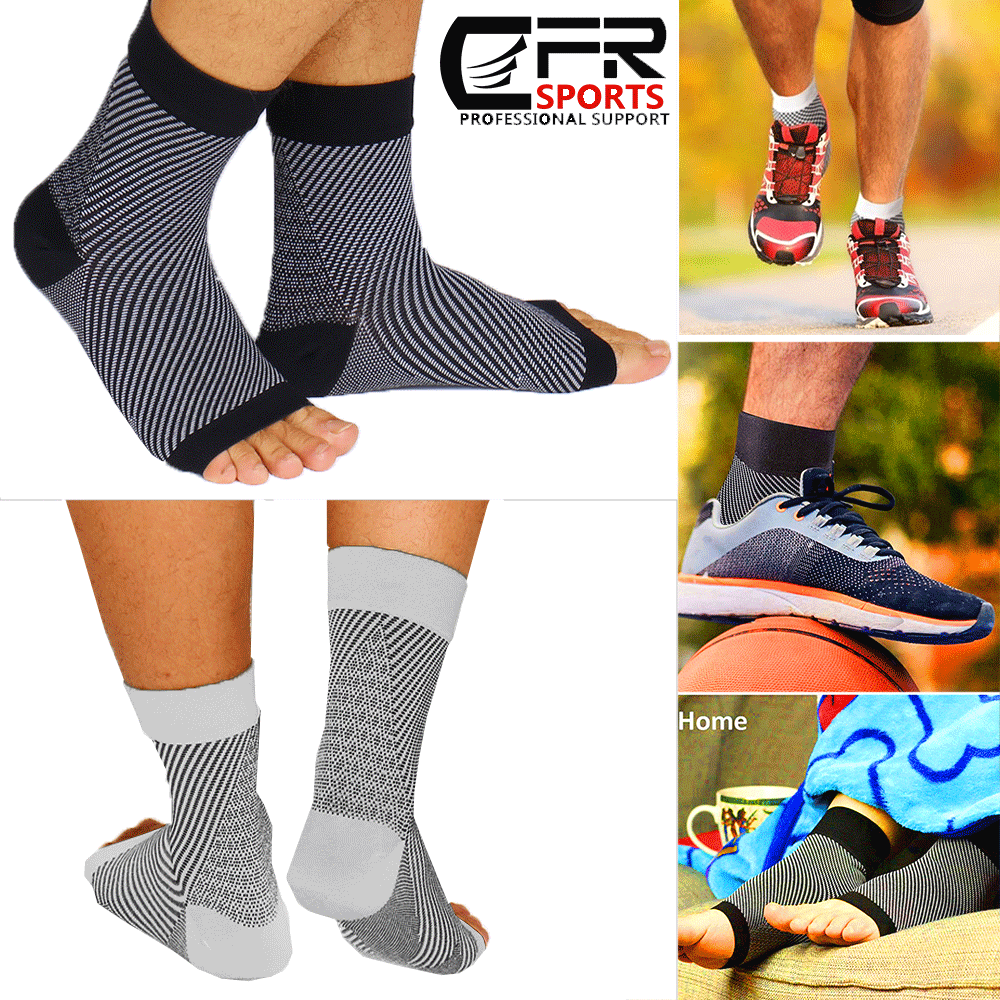 Foot Plantar Fasciitis Arch Support Compression Socks Ankle Heel Brace Copper HG