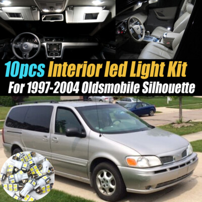 10Pc Super White Car Interior LED Light Kit for 1997-2004 Oldsmobile Silhouette