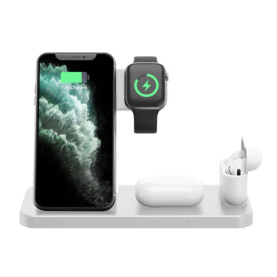 4in1 Wireless Charger Charging Station Dock for Apple Watch iPhone 15 Air Pods