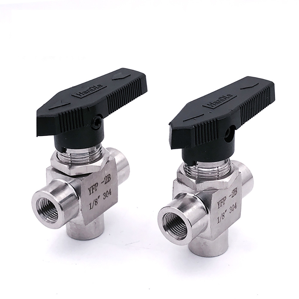 3 way ball valve 1//4/" inch Gas NPT Sleeve Tube L Port 1000PSI Stainless Steel US