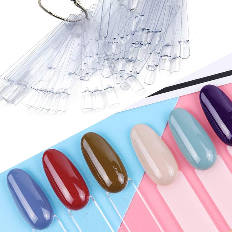 50 Pcs Nail Swatches Sticks, Transparent Nail Sample Sticks Nail Display Sticks
