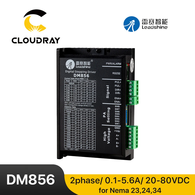 Leadshine DM856 2 Phase Stepper Driver 0.5-5.6A 20-80VDC for Nema23 Nema34 Motor