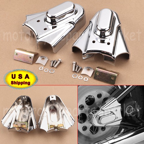 Chrome Phantom Rear Axle Covers For Harley Softail Heritage Springer