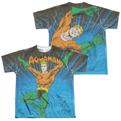 Aquaman Underwater Sub (Front/Back Print) - Youth All-Over Print T-Shirt