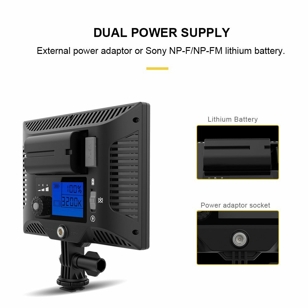 LED Video Light Camera Light, Portable Camcorder Light Panel, 3200K/5600K