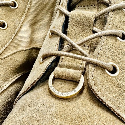 Pre-owned Allsaints All Saints Canvas/suede Beth Boot In Sand” Size 10 Women's In Tan