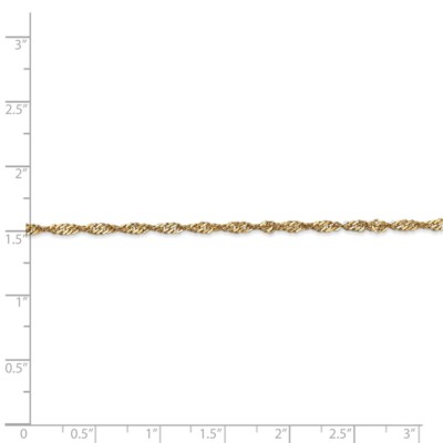 Pre-owned Superdealsforeverything Real 14kt Yellow Gold 16 Inch 2mm Singapore With Lobster Clasp Chain; 16 Inch