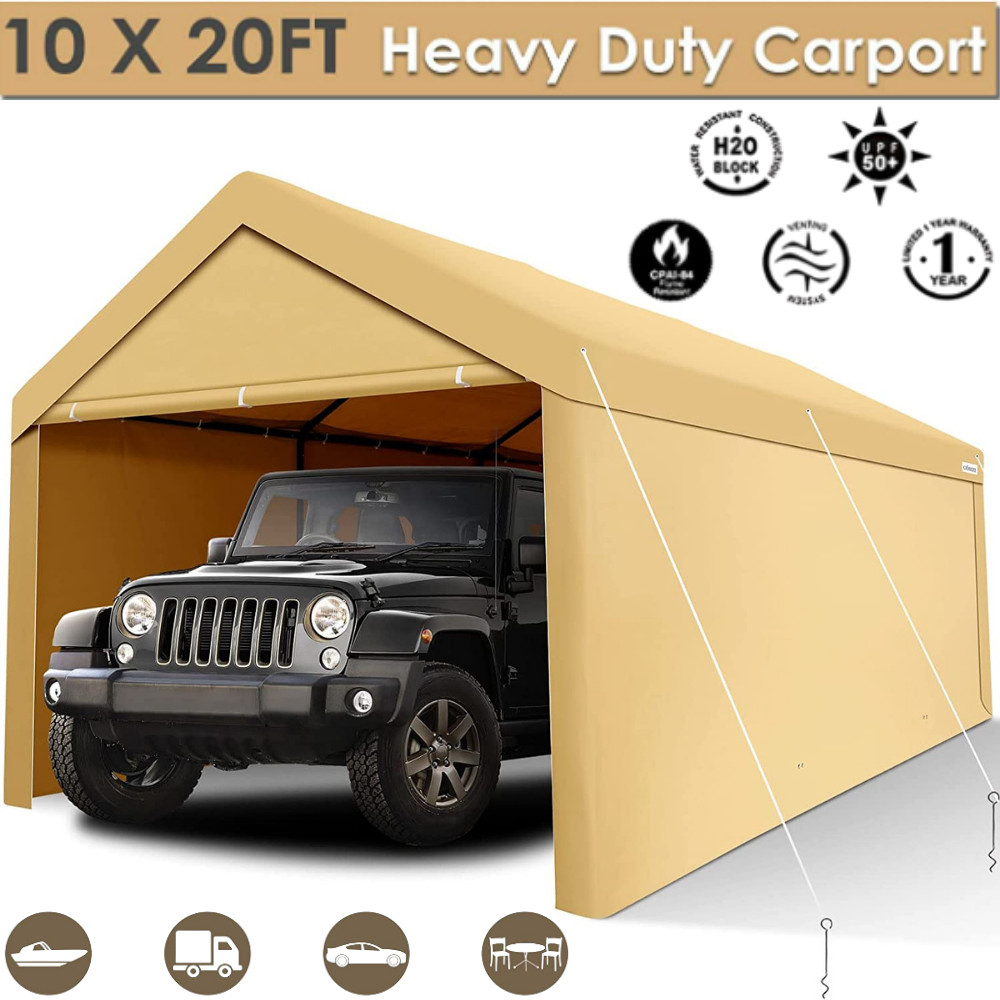 Carport 10x20ft Portable Metal Car Shelter Tent Garden