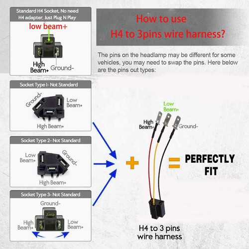 For Chevy S10 Blazer 1994-1997 4x6"inch LED Headlight Hi-Lo Sealed Beam Halo DRL