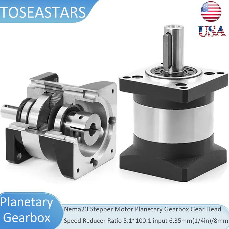 NEMA23 Planetary Gearbox Gear Head 3000rpm Speed Reducer 1/4" 6.35mm