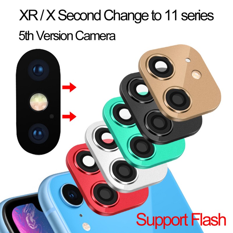 Change to iPhone 11 Pro Max Fake Camera Lens Cover Case For iPhone XR X