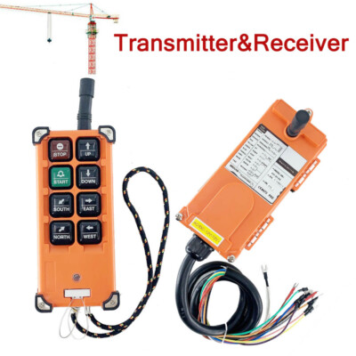 Industrial Wireless Crane Remote Control 8 Button Hoist Remote Controller 12-24V