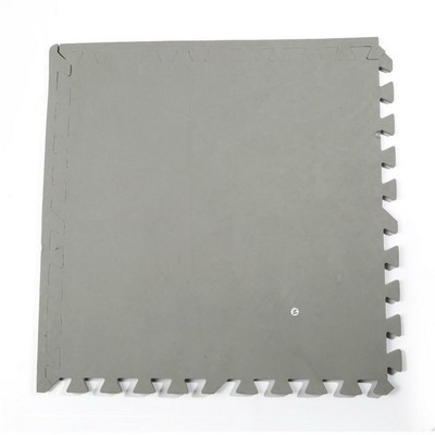 Yoga Mat Gray Square Non-slip Water Resistant Contrasting Edging Strips