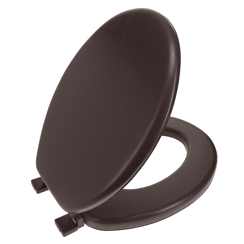 Ginsey Elongated Soft Cushion Toilet Seat, Brown