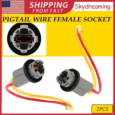 194 T10 PGS Pigtail Female Wire Socket Front Side Marker Light Plug For Lexus EO