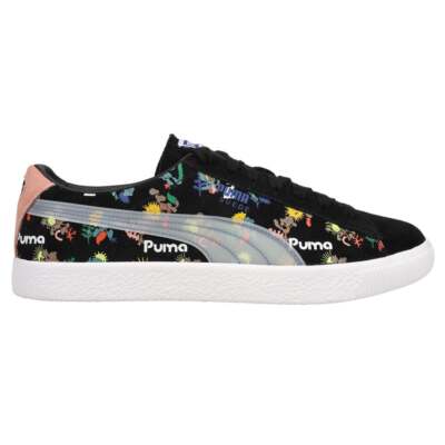 Puma Suede Vtg Printed Lace Up Womens Black Sneakers Повседневная обувь 384253-01