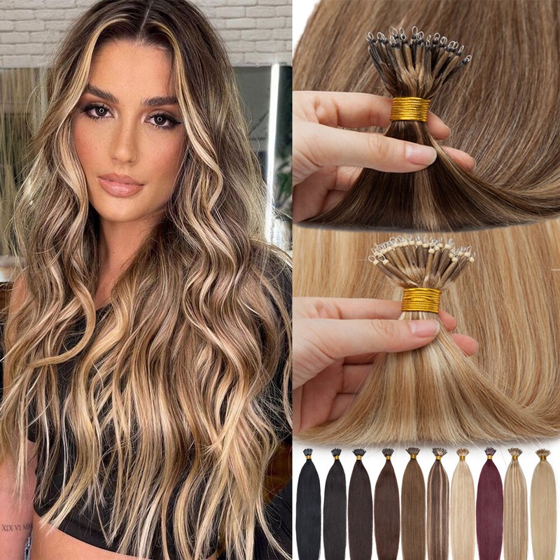 Highlight 200PCS THICK 100% Remy Human Hair Extensions Micro