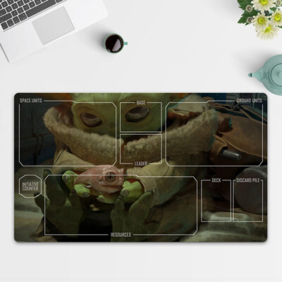 Playmat Little Yoda TCG Starwars : Unlimited Trading Card Game Play Mat Free Bag