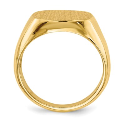 Pre-owned Superdealsforeverything Real 14kt Yellow Gold 13.5 X15.0mm Open Back Mens Signet Ring S:10