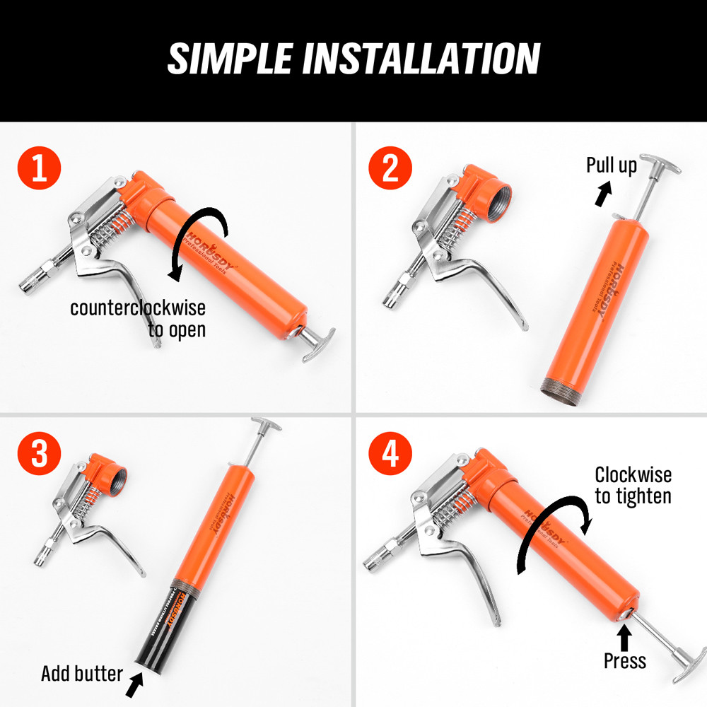 New Mini Grease Gun Set (2 WAY) With 3OZ 85G Cartridge & Accessories Heavy Duty eBay