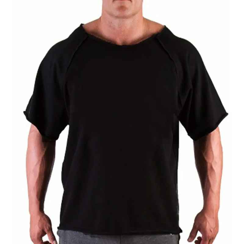 Men'S Casual Gym Big T Shirt Fitness Wear Bodybuilding Muscle Tee Tops