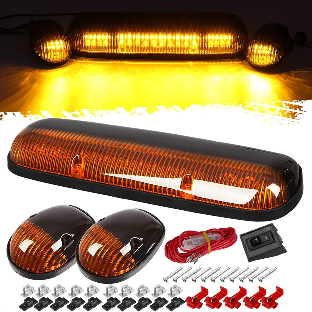 3Pcs white LED Cab Roof Marker Top lights For Chevrolet Silverado 1500 2500 3500