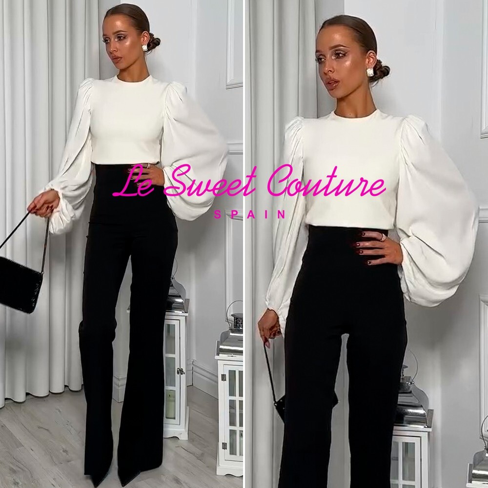 ZARA WOMAN NWT FW24 OISTER-WHITE COMBINATION TOP LIMITED