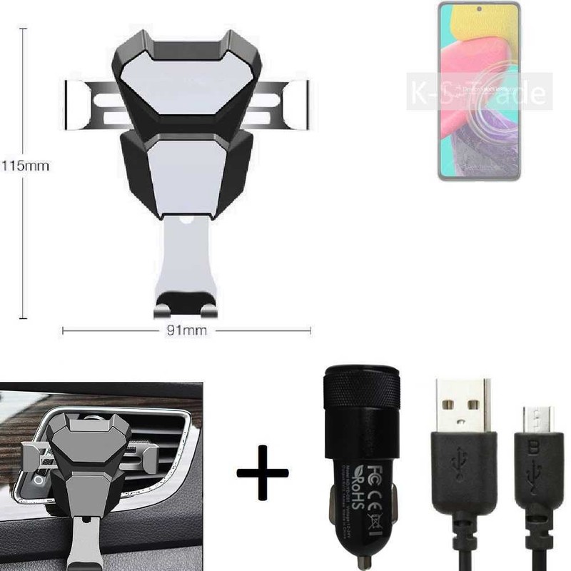 Support Voiture Pour Samsung Galaxy M53 5g + Chargeur TÃ©LÃ©Phone Montage Ã©Vacu