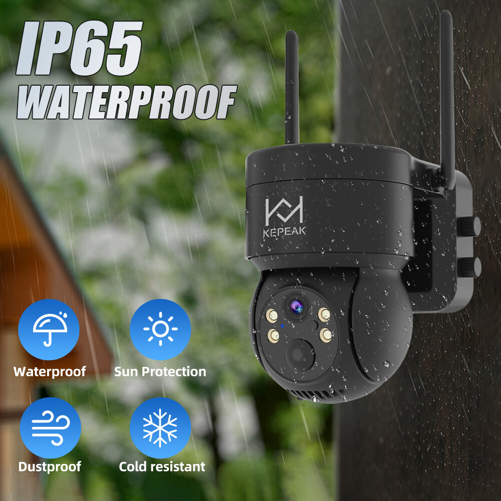 Solar Battery Powered Wireless WiFi Outdoor Pan/Tilt Home Security Camera System