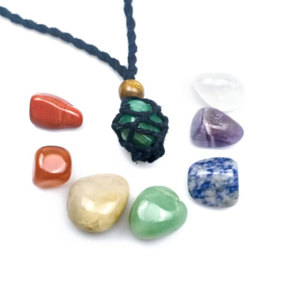 7 Chakra Natural Stone Yoga Bracelet Reiki Healing Crystal Gemstone Braided Rope