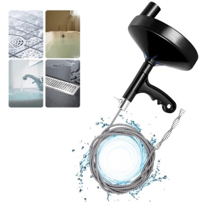 25Ft Drain Flexible Auger Plumbing Pipe Snake Clog Remover for Kitchen Bathroom