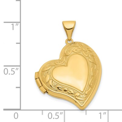 Pre-owned Skyjewelers Real 14kt Yellow Gold Fancy Heart Locket